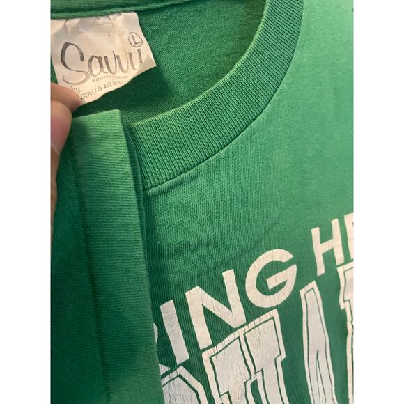 Vintage 90s Marshall University Thundering Herd Single Stitch Shirt Adult Large - Picture 2 of 3